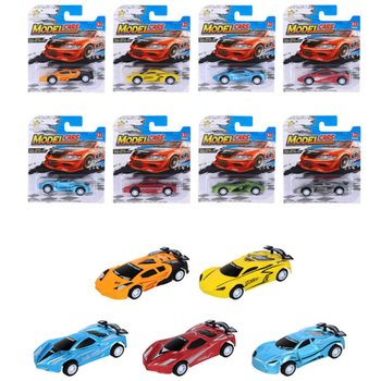 CARROS DESPORTIVOS DE FRICÇÃO EM CARTÃO - CORES MISTAS (12 un.)