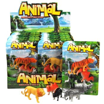 CONJUNTO GRANDE DE ANIMAIS SELVAGENS EM CARTÃO (12 un.)