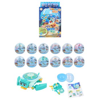 BLOCOS DE CONSTRUÇÃO SEA LIFE EM CÁPSULA E EXPOSITOR (12 unid.)