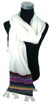 Cachecol de Luxo Estilo Ibiza Creme (1 un.)