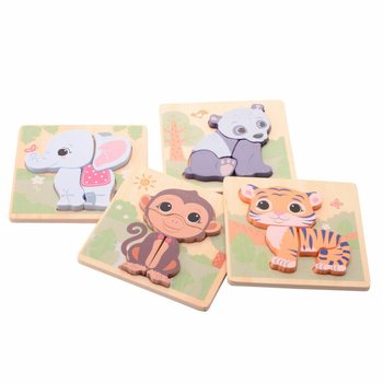 JOUECO - THE WILDIES FAMILY MIX PUZZLES DE MADEIRA - Desde 12 Meses (12 un.)