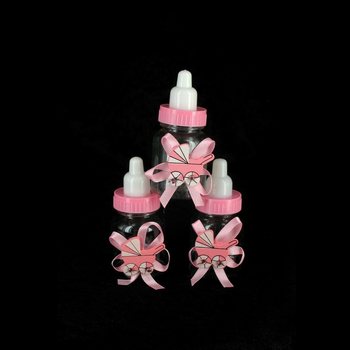 BIBERÕES DECORATIVOS COR-DE-ROSA COM CARRINHO (12 un.)