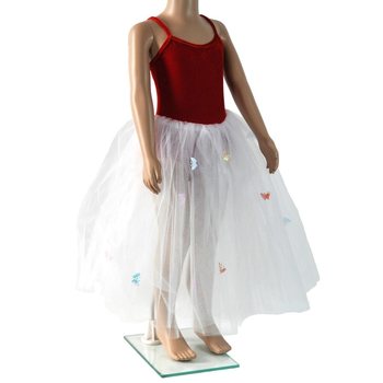 Vestido Vermelho e Branco para Crianças - Tamanho 8