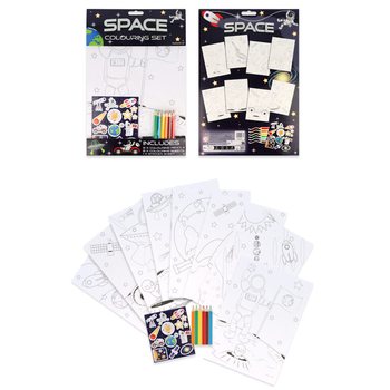 Conjunto de Colorir Espa&ccedil;o - Inclui L&aacute;pis e Autocolantes (12 un.)