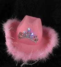 CHAP&Eacute;U DE COWBOY COM LUZ - ROSA (6 un.)