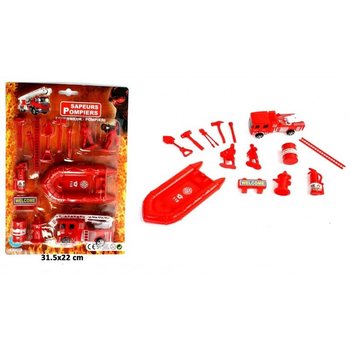 Carro de Bombeiros Pull Back + Set de Brinquedo Completo (24 un.)