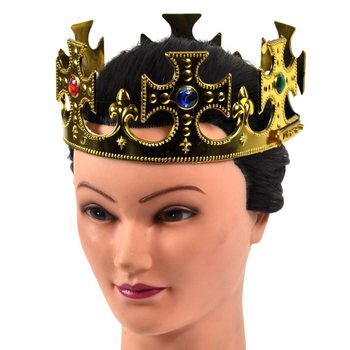Coroa de Rei Dourada - Modelo Cruz (12 unid.)