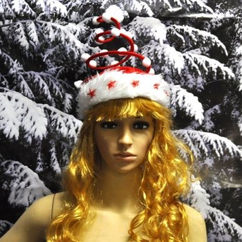 BULK DEAL - GORRO DE NATAL ESPIRAL LUXO C/ ESTRELA LUMINOSA (120 un.)