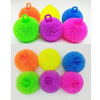 BOLA PUFFER COM CORES VIBRANTES - 8CM - EM EXPOSITOR (12 un.)