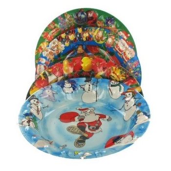 Pratos Hondos de Natal em Plástico (9 un.)