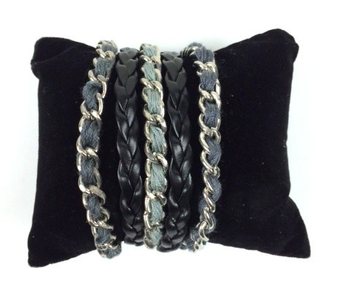 Pulseira Preto/Cinzento - Estilo Ibiza (1 un.)