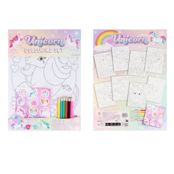 SET DE COLORIR GRANDE UNIC&Oacute;RNIO - 22x30x1 CM (12 un.)