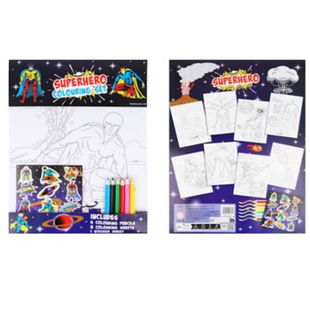 CONJUNTO DE COLORIR GRANDE - MODELO: SUPER-HER&Oacute;IS - 22x30x1 CM (12 un.)