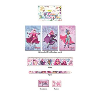 CONJUNTO DE ESCRITA SUPER GIRLS DE 5 PEÇAS (24 un.)