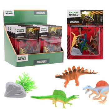 ANIMAL WORLD - Conjunto de Dinossauros 8 Pe&ccedil;as - Em Display (12 un.)