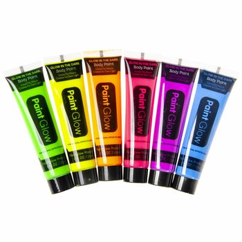 Pintura Facial NEON Glow in the Dark - Ativa com Luz Negra (Display 24 un)
