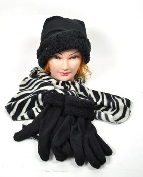 Conjunto de micropolar 3 peças preto/branco