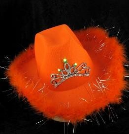 Chapéu de Cowboy Luminoso - Laranja (6 un.)