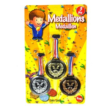 Conj. de 3 medalhas em cartão (12 un.)