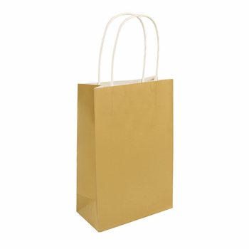 SACO DE PAPEL COM ASAS - 14x21x7cm - Cor: DOURADO (24 un.)