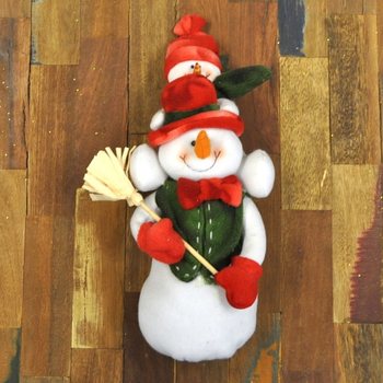 BONECO DE NEVE DE PELUCHE COM BEBÉ DE NEVE NOS OMBROS 38 CM (1 un.)
