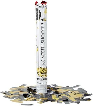 Canhão de confetis – Cor: Preto-Amarelo - 40 cm - Lança-confetis (10 un.)