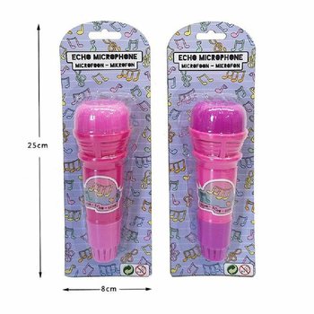 Microfone com Eco Cor-de-Rosa para Menina em Cart&atilde;o (12 un.)
