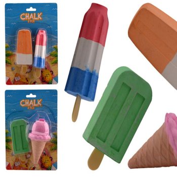 2 Giz de Cal&ccedil;ada Grandes em Forma de Gelado (12 un.)