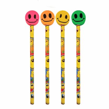 L&aacute;pis Smiley Alegres com Borracha (24 unidades)