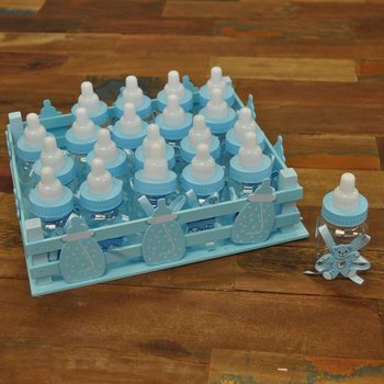 Caixa Decorativa com 20 Mini Biberões - Azul