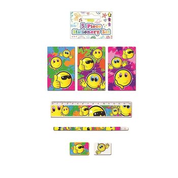 CONJUNTO DE ESCRITA SMILEY DE 5 PEÇAS (24 un.)