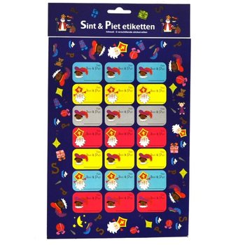3 FOLHAS - ETIQUETAS DE PRENDA SINTERKLAAS (12 un.)