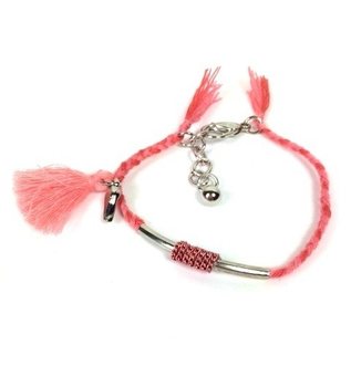 Pulseira Trançada Rosa Estilo Ibiza (1 un.)