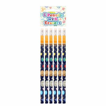 Set de Lápis e Borracha Espaço (6 peças) - Expositor (24 sets)