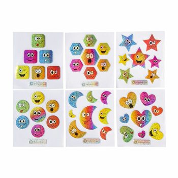 AUTOCOLANTES COM GLITTER - MODELO: SMILEY (100 un.)