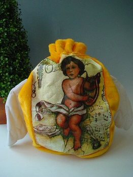 Saco de Presente Pequeno em Pele Sint&eacute;tica com Asas de Anjo (Pack de 2)