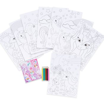 SET DE COLORIR GRANDE UNIC&Oacute;RNIO - 22x30x1 CM (12 un.)