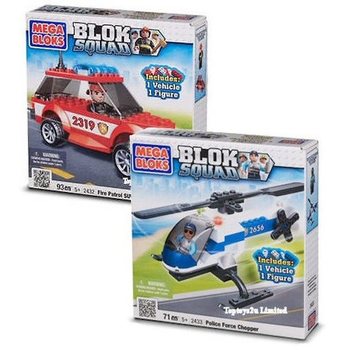 MEGA BLOKS - SUV DE PATRULHA DE BOMBEIROS E HELICÓPTERO DE POLÍCIA (2 un.)