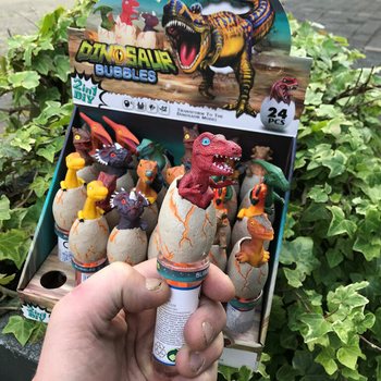 Varinhas de Bolhas de Sab&atilde;o Dinossauro 3D (Display de 24 unidades)