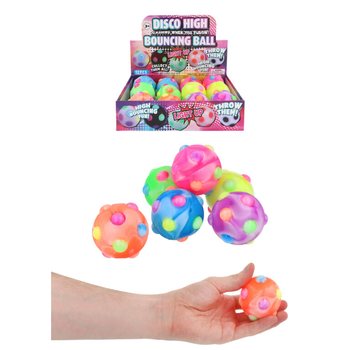 Bola Saltitante Luminosa Disco - 6cm - Expositor 12 un.