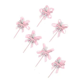 PALHETAS DE CUPCAKE PARA NASCIMENTO - CARRINHO ROSA (12 un.)