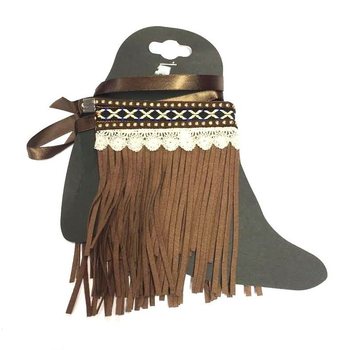 Decoração de Luxo para Botas com Franjas Castanho (1 un)