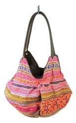 Ref: 97734D - Mala de Ombro B-FAIR Pouche - Castanho/Arco-Íris/Rosa (1 un)