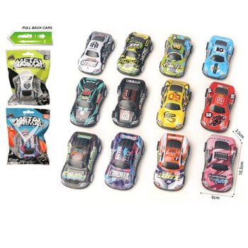 Carros de Corrida de Metal Pull Back em Giftbag (24 unid.)