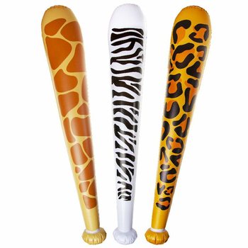 BASTÃO INFLÁVEL ANIMAIS SELVAGENS GRANDE - 85CM - CORES MISTAS (12 un.)