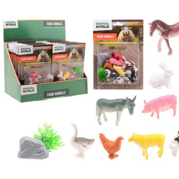 ANIMAL WORLD - Conjunto de Animais de Quinta 12 Pe&ccedil;as - em Display (12 un)