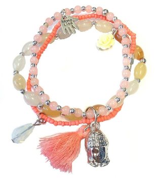Pulseira Estilo Ibiza Salmão com Buda (1 un)