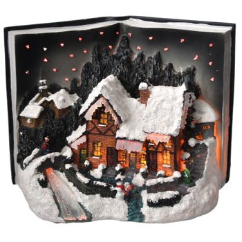 Vila de Natal em Forma de Livro com Iluminação Glow