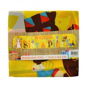 BANNER DE BOAS-VINDAS SINTERKLAAS & PIET XXL 300 X 60 CM (7 unid.)