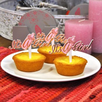 Toppers de Cupcake Nascimento - It's a Girl (12 unid.)